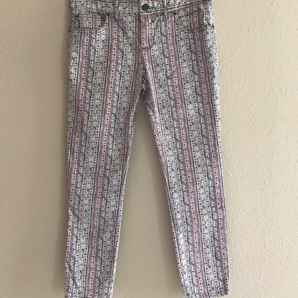 Free People Pattern Skinny Jeans